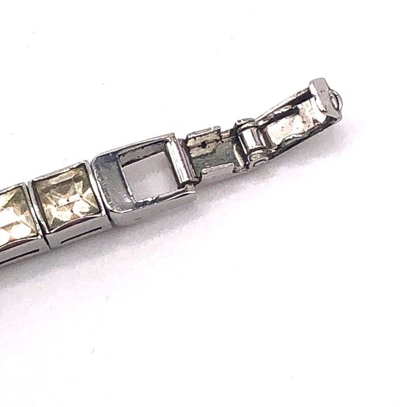 Dorsons 1950s Sterling Silver Princess Cut Clear Crystal Rhinestone Choke - Picture 12 of 13